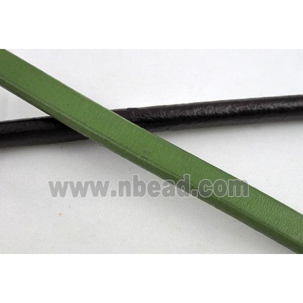 genuine leather cord, green
