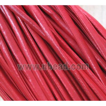 PU leather Cord, flat, red