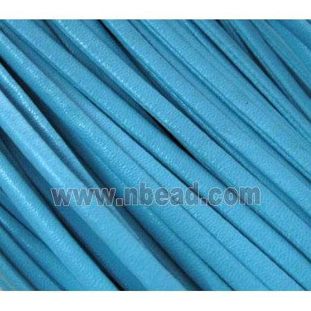 PU leather Cord, flat, blue