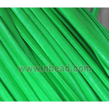 PU leather Cord, flat, green