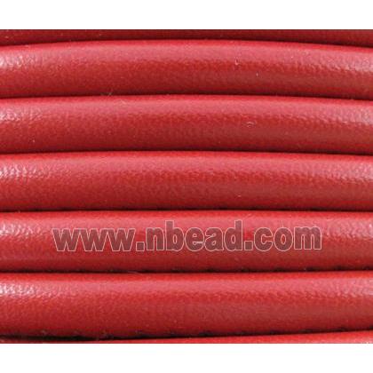 PU leather Cord, round, red