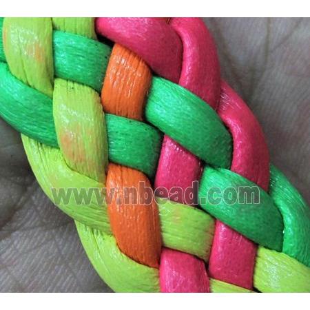 PU leather Cord, braided, mixed color