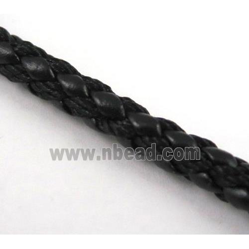 black PU leather cord, round