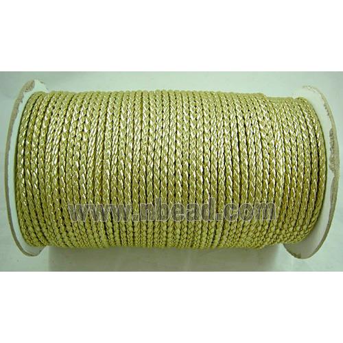 PU Leather Cord, golden