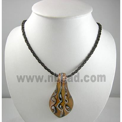 Black PU leather Necklace Cord