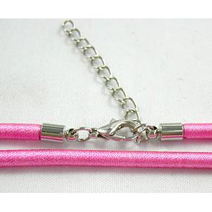 silk-braiding RubberNecklace Cord, Pink
