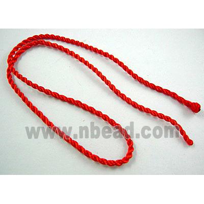 Sennit Necklace Cord, Rattail Nylon, Red