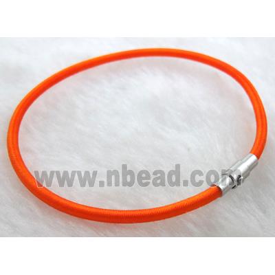 silk-braiding Rubber bracelet, magnetic clasp, orange
