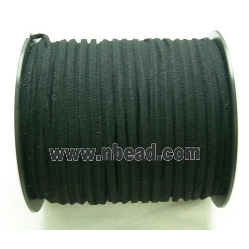 black Synthetic Suede Cord