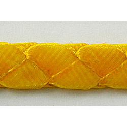 Braided Flat Waxed Cord, Yellow, Grade-A