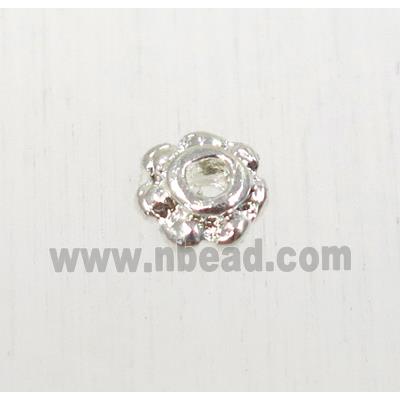 tibetan silver spacer zinc beads, non-nickel, silver plated