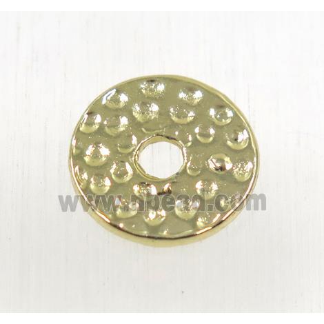 tibetan silver alloy spacer beads, circle, non-nickel, gold plated