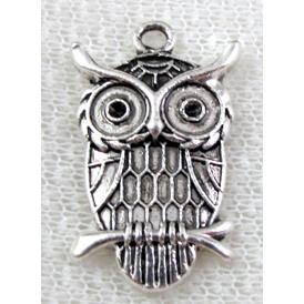 Owl Charms, Tibetan Silver pendant
