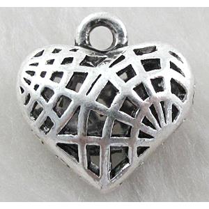 Tibetan Silver Charms heart pendant