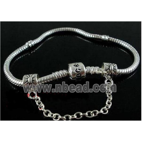 Bracelet Stopper Safety Chain, screw, Tibetan Silver connector