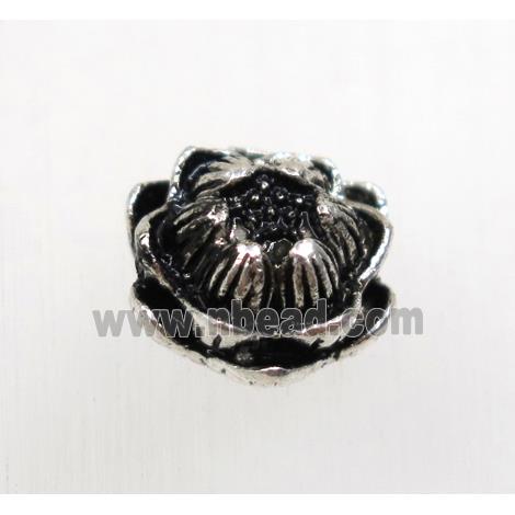 tibetan silver alloy lotus beads, non-nickel