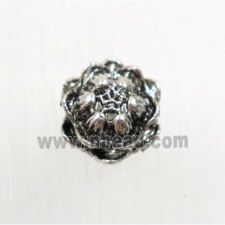 tibetan silver alloy lotus beads, non-nickel