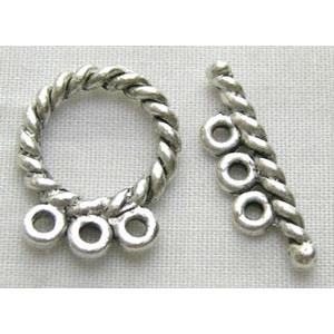 Tibetan Silver Toggle Clasps For Three String