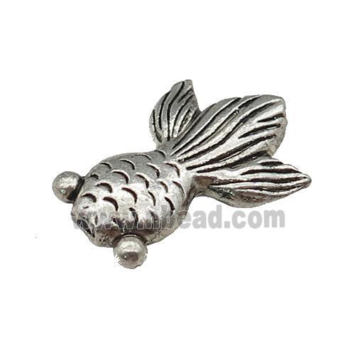 Tibetan Style Zinc Fish Charms Beads Antique Silver