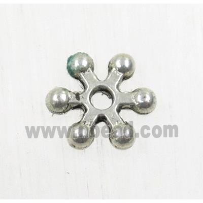 tibetan silver spacer zinc beads, daisy, non-nickel