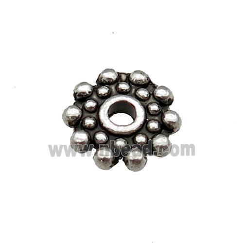 Tibetan Style Zinc Daisy Spacer Beads Antique Silver