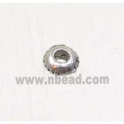 tibetan silver zinc rondelle beads, non-nickel