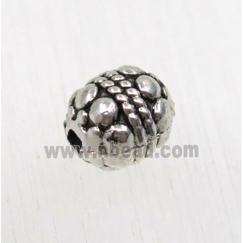 tibetan silver zinc barrel beads, non-nickel