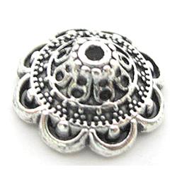 tibetan silver bead-cap non-nickel, zinc alloy