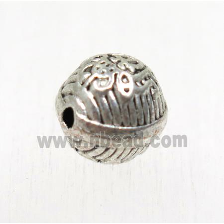 tibetan silver zinc round beads, non-nickel