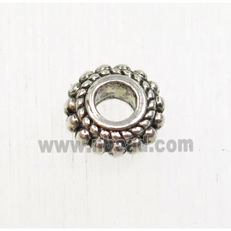 tibetan silver zinc rondelle beads, non-nickel
