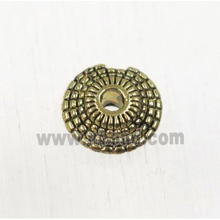 tibetan silver zinc rondelle beads, non-nickel, antique gold
