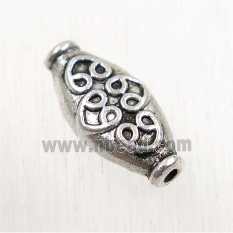 tibetan silver zinc oval beads, non-nickel