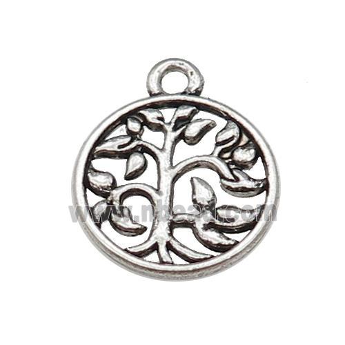 Tibetan Style Zinc Pendant Tree Of Life Antique Silver