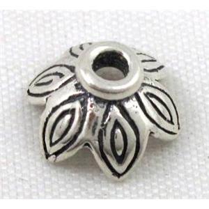 Thailand Sterling Silver beadcap, antique silver, approx 11mm dia, 6mm high