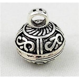 Thailand Sterling Silver, antique silve, approx 11.5x13.3mm