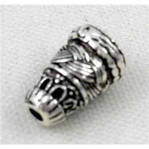 Thailand Sterling Silver bead, antique silve, approx 6x9mm, 1.5mm hole