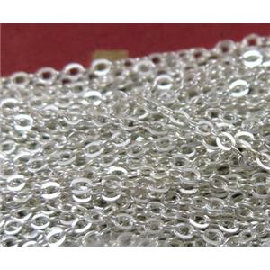 Sterling Silver Tiny flat Oval Chain, approx 1.5x2mm