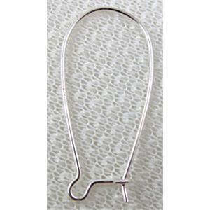 Sterling Silver Earring Wire, approx 10x23mm, 0.48g per pair