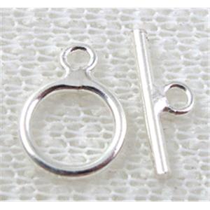 Sterling Silver Toggle Clasp, 8.5mm dia,stick:12.5mm