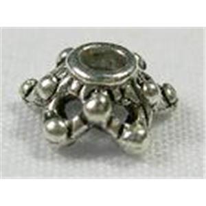 Tibetan Silver beadcaps, 7.7mm diameter