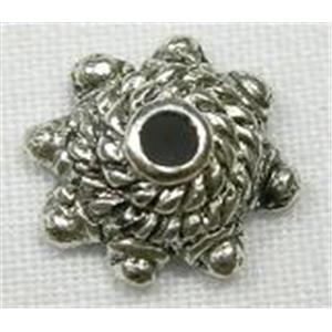 Tibetan Silver beadcaps, 8.2mm diameter