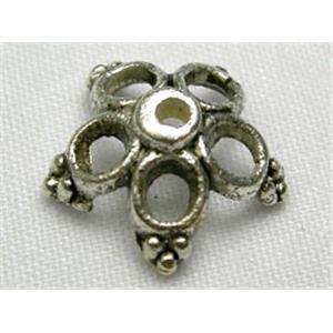 Tibetan Silver beadcaps, 11.5mm diameter