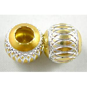 Gold Aluminium Spacer Beads, 16mm dia