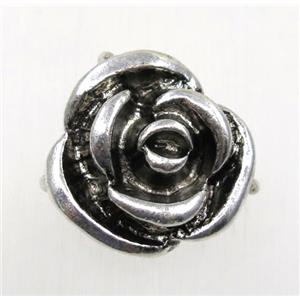 tibetan silver flower beads, non-nickel, approx 18mm dia