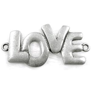 LOVE, Tibetan Silver Charms Non-Nickel, 60x30mm