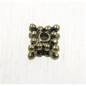 tibetan silver zinc beads, non-nickel, antique bronze, approx 4x6x6mm