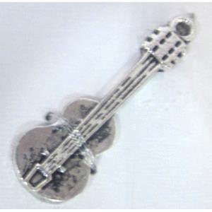 Tibetan Silver guitar pendant non-nickel, 30x10mm