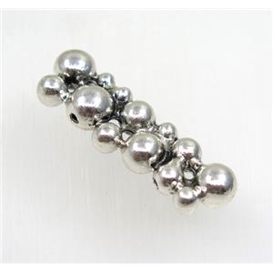 tibetan silver zinc beads with 2holes, non-nickel, approx 12x37mm