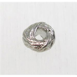 tibetan silver beads, zinc, non-nickel, approx 6mm dia, 2mm hole