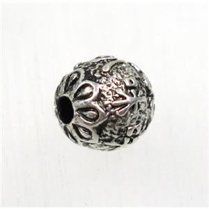 round tibetan silver zinc beads, non-nickel, approx 8mm dia
